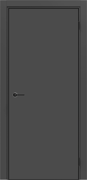 Межкомнатная дверь FlyDoors MATRIX 50 AB Дарк Грей/ кромка Алюм.черная с 4-х сторон 900х2000 (Защелка магнит. WC)