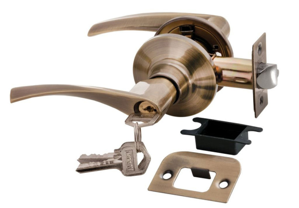 Дверная ручка-защелка Rucetti HK-02 L  AB Бронза античная