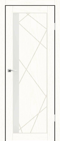 Межкомнатная дверь Synergy Призма ДО Ясень снежный/ Сатин 900х2000 Правое