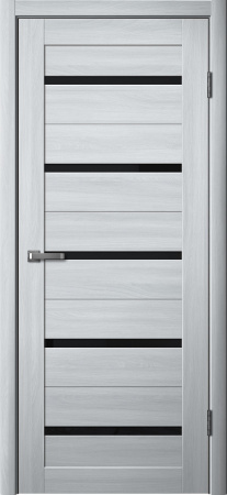 Межкомнатная дверь FlyDoors 206 ДО  Ясень пепельный/ Черный лакобель  800х2000
