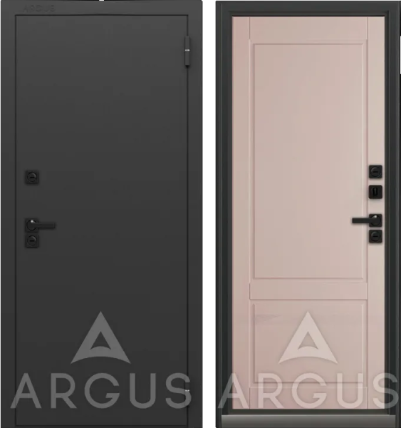 Входная дверь с терморазрывом Argus Тепло LE Муар графит 7021 Герда бежевый латте 870х2050 Левое