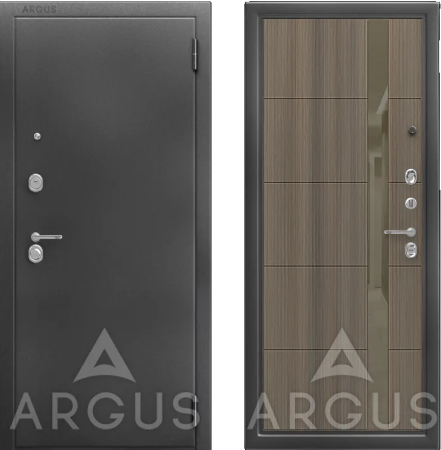 Входная дверь Argus ДА 95 Сирма  Антик серебро/ Керамика/ Темное зеркало 970х2060 Правое