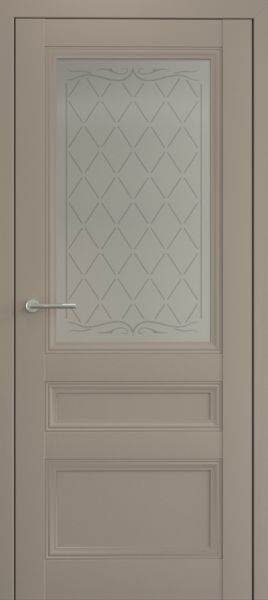 Межкомнатная дверь Albero Византия ДО Серый/ Мателюкс рис."Титул серое" 900х2000