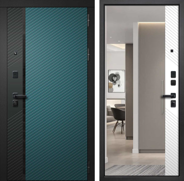 Входная дверь FD Дилайн Верде Velluto Verde/ Velluto bianco 860х2050 Левое