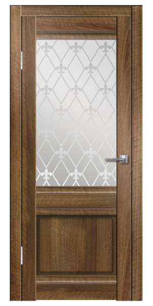 Межкомнатная дверь Дверная линия Гранд 2 ДО Барон темный/ Сатинато художественное 600х2000