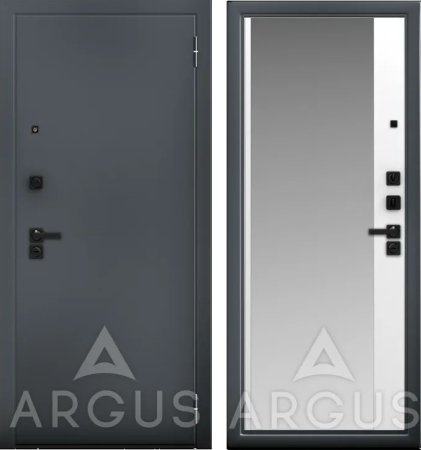 Входная дверь Argus ДА 66 Магнум Black Style Букле графит/ Арктик 870х2050 Левое