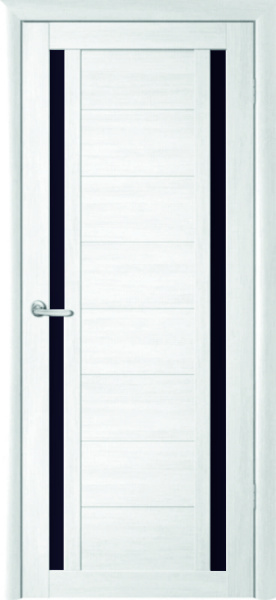 Межкомнатная дверь Albero Рига ДО Кедр снежный/ Черный лакобель 900х2000