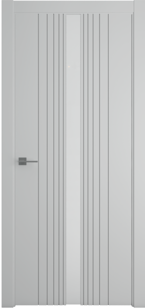 Межкомнатная дверь Albero Геометрия-8 ДГ Серый/ Белый лакобель 900х2000 (Защелка магнит. WC)
