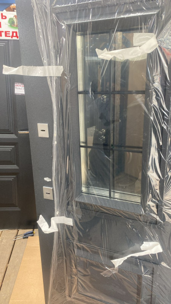 Входная дверь с терморазрывом Ferroni 11 см Протерма ЗD Стеклопакет Графит/ Белый 860х2050 Левое