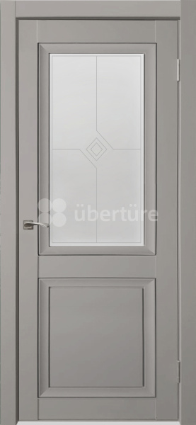 Межкомнатная дверь Uberture Деканто 1 ДО  Серый бархат/ Сатинат матовое  900х2000