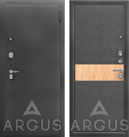 Входная дверь Argus ДА 65 Фьюри Антик серебро/ Штукатурка графит 970х2050 Левое