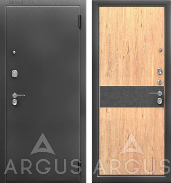 Входная дверь Argus ДА 65 Фьюри Антик серебро/ Рустик соломенный 870х2050 Левое