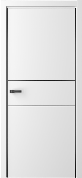 Межкомнатная дверь Albero Лайн-3 ДГ Белый/ кромка Алюм.хром с 3-х сторон 600х2000 (Защелка магнит. WC)