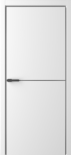 Межкомнатная дверь Albero Лайн-2 ДГ Белый/ кромка Алюм.хром с 3-х сторон 600х2000 (Защелка магнит. WC)