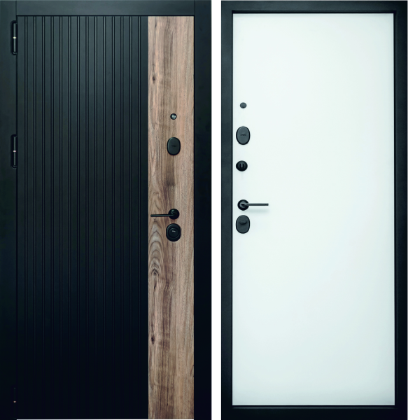 Входная дверь VFD Combi Band Niuta Carbon-Walnut/ Emalex Ice 850х2030 Правое