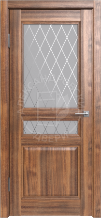 Межкомнатная дверь ALEX DOORS Каролина ДО Орех светлый/ Сатин рис. "Ромб" 700х2000