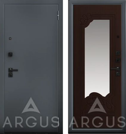 Входная дверь Argus ДА 66 Ольга Black Style Букле графит/ Венге тисненный 870х2050 Левое