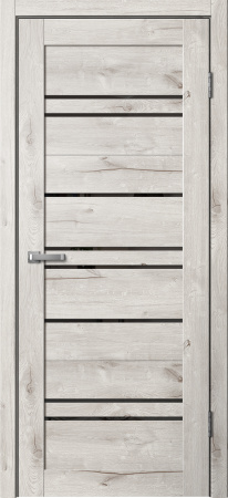 Межкомнатная дверь FlyDoors B2 ДО  Дуб арктик/ Черный лакобель  800х2000