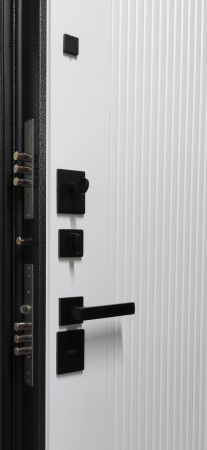 Входная дверь Берлога Тринити Элемент 2П Фрейда черный кварц/ Эмалит арктик 870х2060 Правое