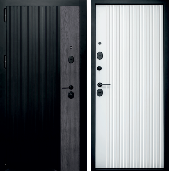 Входная дверь VFD Combi Band Sector Carbon-Grey/ Emalex Ice 850х2030 Левое