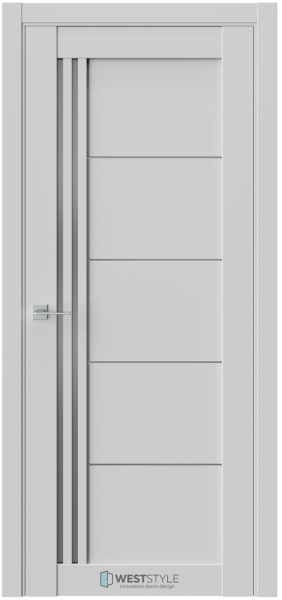 Межкомнатная дверь WestStyle RL 5 ДО Emlayer серый/ Сатинат графит 900х2000