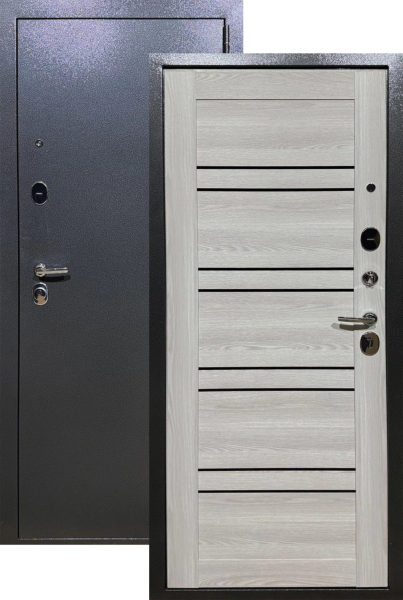 Входная дверь Выбор Дублин 2К Антик серебро/ Ясень Ривьера айс 860х2050 Левое