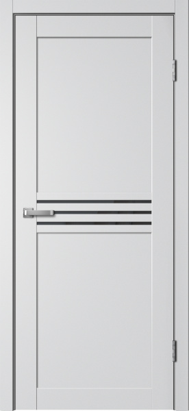 Межкомнатная дверь FlyDoors 237 Эмалит Серебристый/ Черный лакобель 900х2000