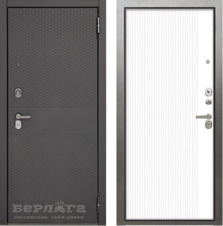 Входная дверь Берлога Тринити Рашми 2П (промо) "Султан" Силк флай/ Белый арктик 870х2050 Левое