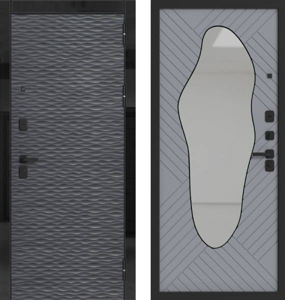 Входная дверь Страж Корса РЖ Дюна Муссон/ Velluto Grigio 860х2050 Левое