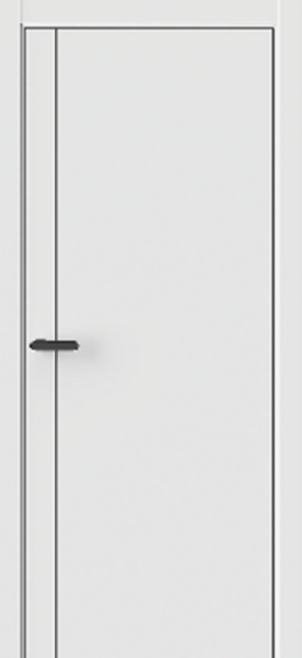 Межкомнатная дверь WestStyle MUS 10 Emlayer белый/ кромка Алюм.черная с 4-х сторон, молдинг черный 900х2000 (Защелка магнит. WC)