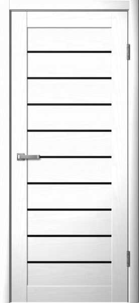 Межкомнатная дверь FlyDoors 262 ДО Ясень белый/ Черный лакобель 900х2000