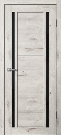Межкомнатная дверь FlyDoors 203 ДО  Дуб арктик/ Черный лакобель  600х2000