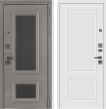 Входная дверь Страж Кристо РЖ Гранит софт матовый (вставки-темный пепел)/ Экзимер белый 860х2050 Левое
