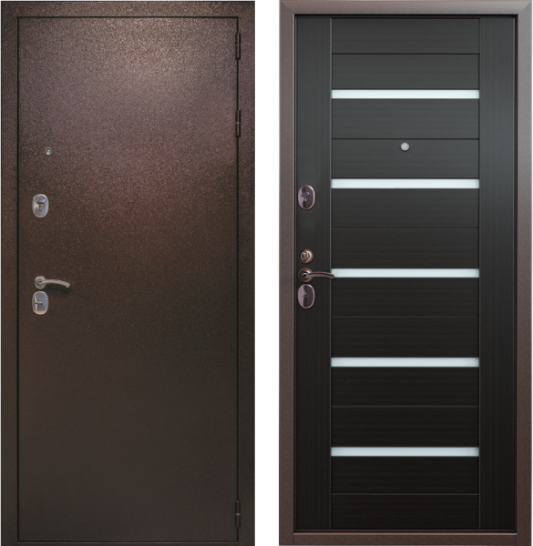 Входная дверь Страж 3К Techno Антик медь/ Венге 860х2050 Левое