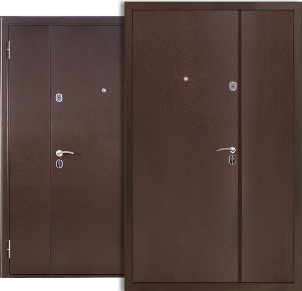 Входная дверь Бульдорс MEGA steel Антик медь 1200х2050 Левое