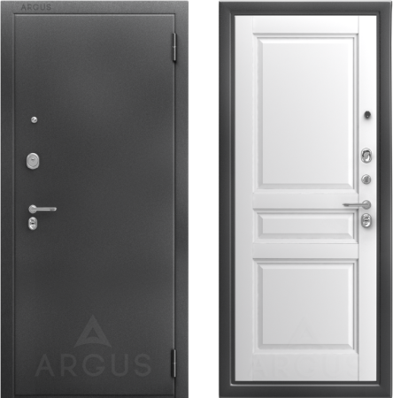 Входная дверь Argus ДА 67 Каролина Антик серебро/ Белая эмаль (soft) 870х2050 Левое