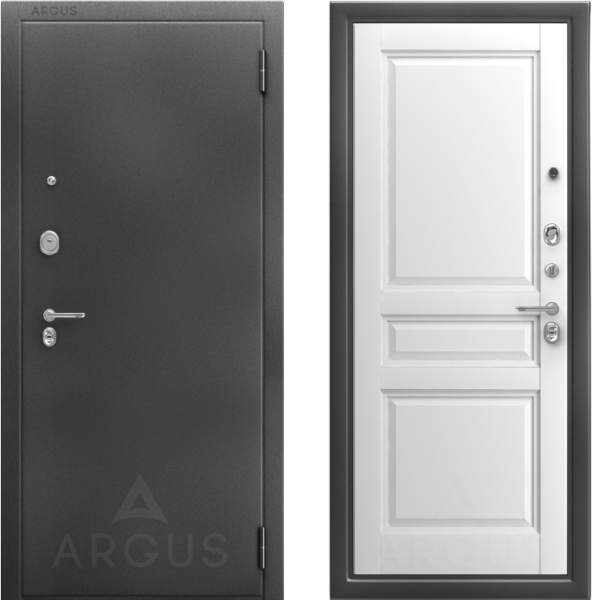 Входная дверь Argus ДА 67 Каролина Антик серебро/ Белая эмаль (soft) 870х2050 Левое