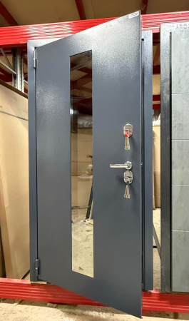 Входная дверь с терморазрывом Берлога Сибирь 3К Термо Айс Шагрень 7024/ Ясень Ривьера айс 970х2050 Правое