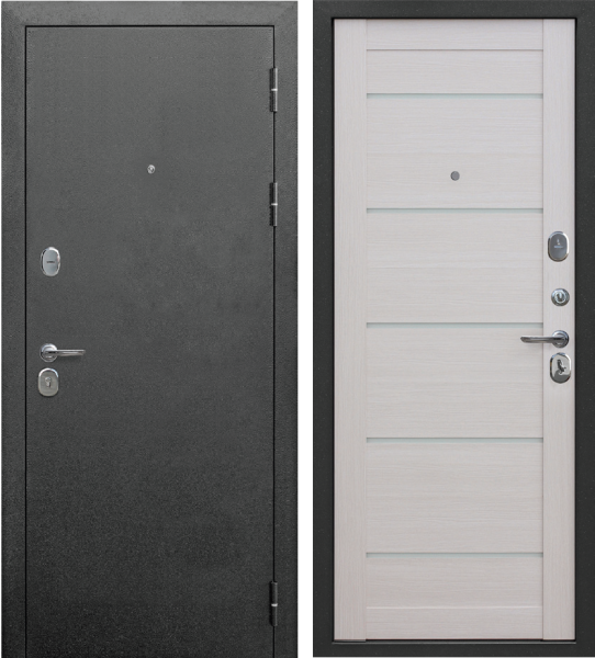 Входная дверь Ferroni 9 см царга Антик серебро/ Лиственница бежевая 860х2050 Левое