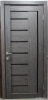 Межкомнатная дверь модель 01 ДО Дуб серый/ Черный лакобель 700х2000