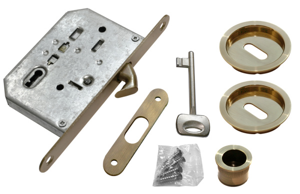 Комплект для раздвижных дверей Morelli MHS-1 L  AB Бронза античная