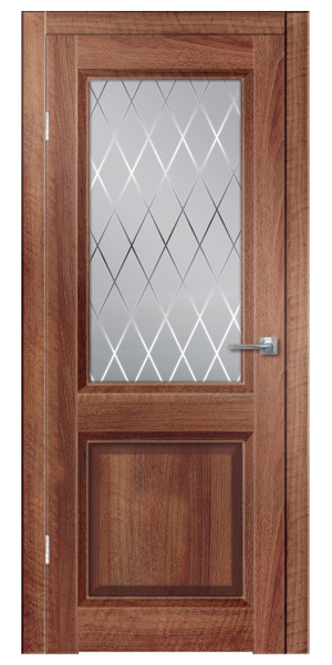 Межкомнатная дверь Дверная линия Соренто ДО Барон темный/ Сатин 600х2000