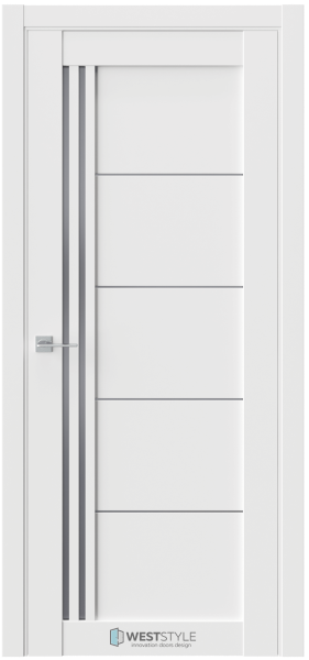 Межкомнатная дверь WestStyle RL 5 ДО Emlayer белый/ Сатинат графит 600х2000
