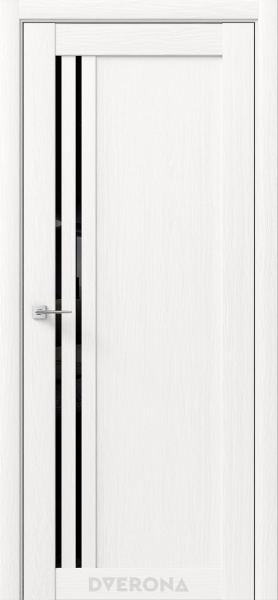 Межкомнатная дверь DVERONA Гамма СМ Дуб белый/ Черный лакобель 900х2000