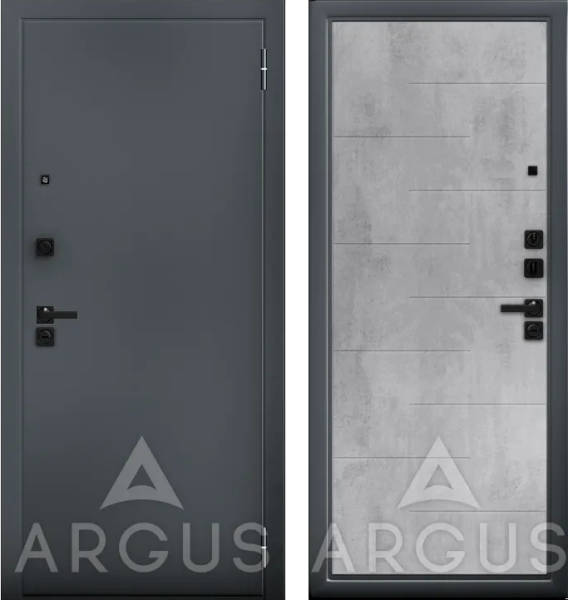 Входная дверь Argus ДА 84 Никсон Букле графит/ Бетон светлый 870х2060 Левое