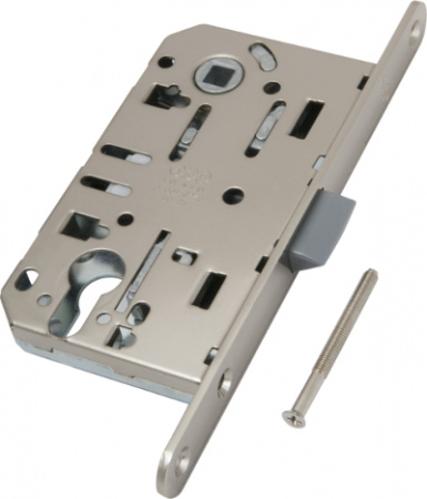 Замок под цилиндр пластиковый AGB B01103.50 без отв.пл.  SC Хром матовый