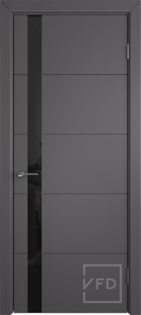 Межкомнатная дверь VFD Trivia ДО Graphite/ Black Gloss 700х2000 (Врезка под замок)