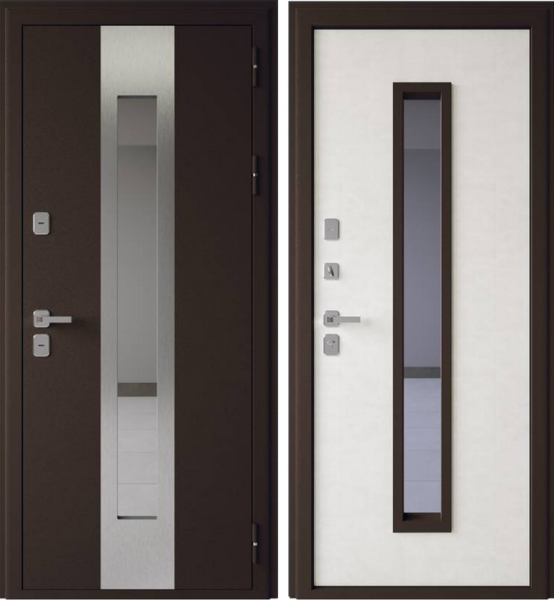 Входная дверь с терморазрывом Berserker TERMAX ТТ5 Муар коричневый/ Бетон крем 860х2050 Левое