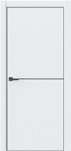 Межкомнатная дверь WestStyle IN 39 ДГ Emlayer белый молдинг черный/ кромка Алюм.черная с 4-х сторон 600х2000 (Защелка магнит. WC)
