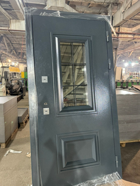 Входная дверь с терморазрывом Ferroni 11 см Протерма ЗD Стеклопакет Графит/ Белый 860х2050 Левое